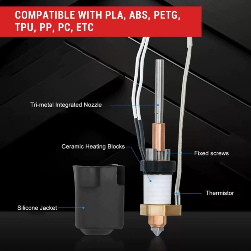 ชุดเซรามิกฮอตเอนด์ สำหรับการพิ - High Flow Ceramic Hotend บทวิจารณ์และราคา
